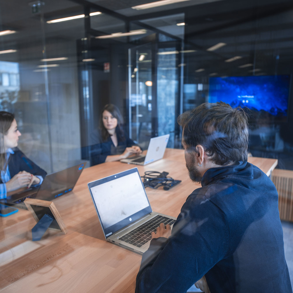 Team meeting in a modern room