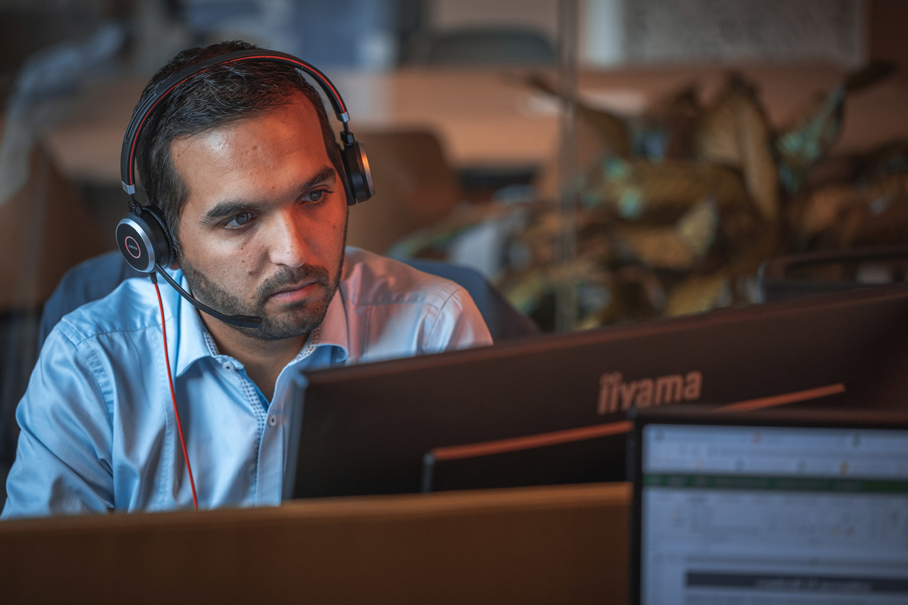 Consultant attending a video conference