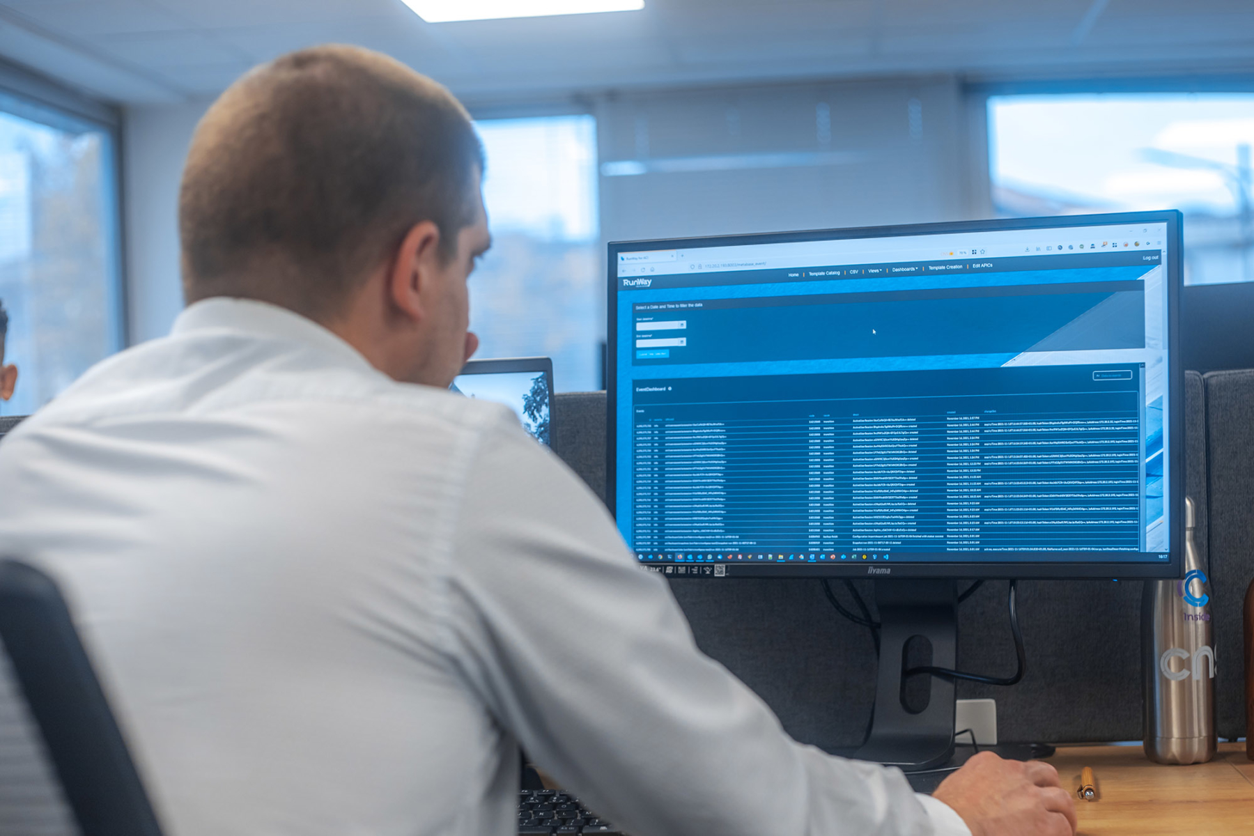 Programmer Working, Looking At Computer In IT Office.