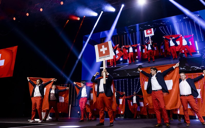 Photo of the Switzerland team participating in the competition