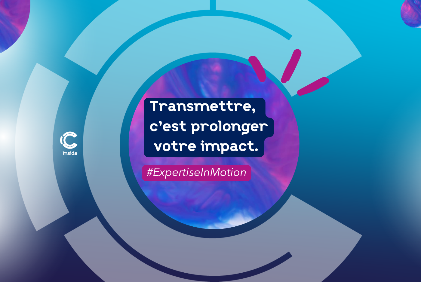 Illustration graphique représentant l’Expertise en Mouvement chez CNS, symbolisant la transmission des savoirs et la force du collectif.